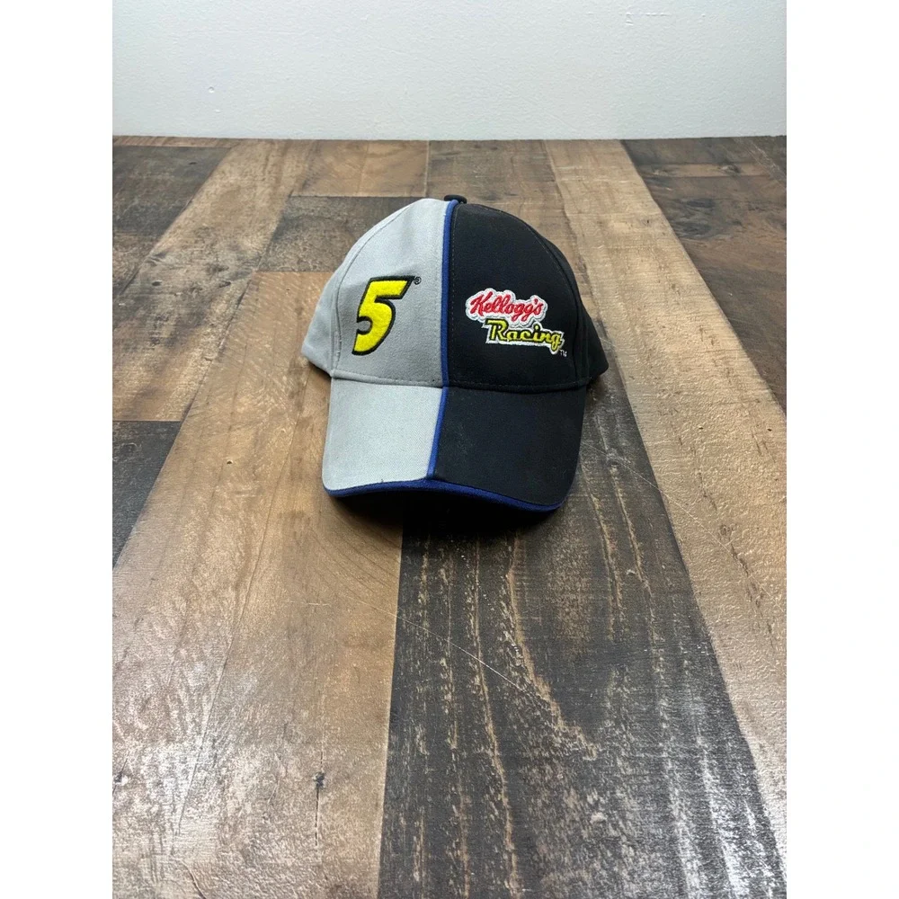 Chase Authentics NASCAR Kelloggs Racing Number 5 Hat Grey Black Adjustable Cap